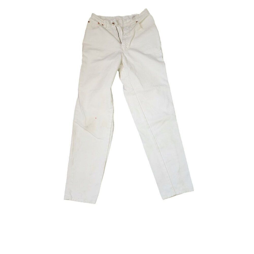 Vintage 80s ENUF Internationale Straight Leg Denim Jeans Womens Size 4 White